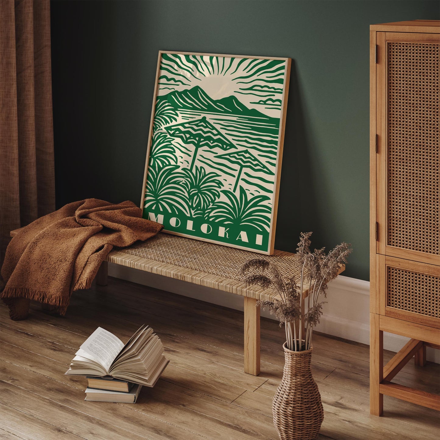 Molokai Hawaii Poster - Green Landscape Wall Art