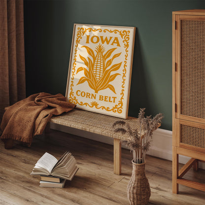 Iowa Corn Belt Yellow Poster