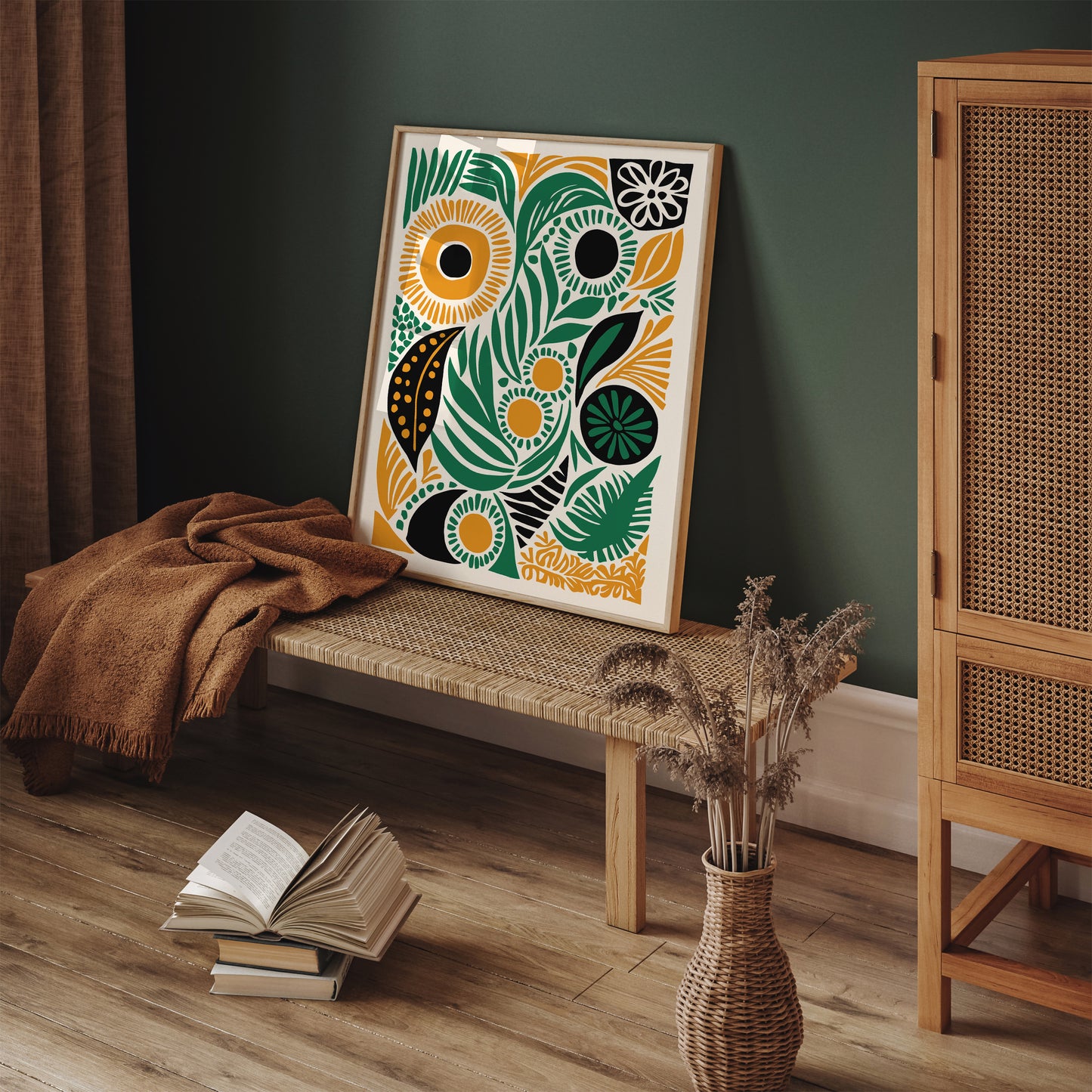 Abstract Nature in Green and Yellow Poster