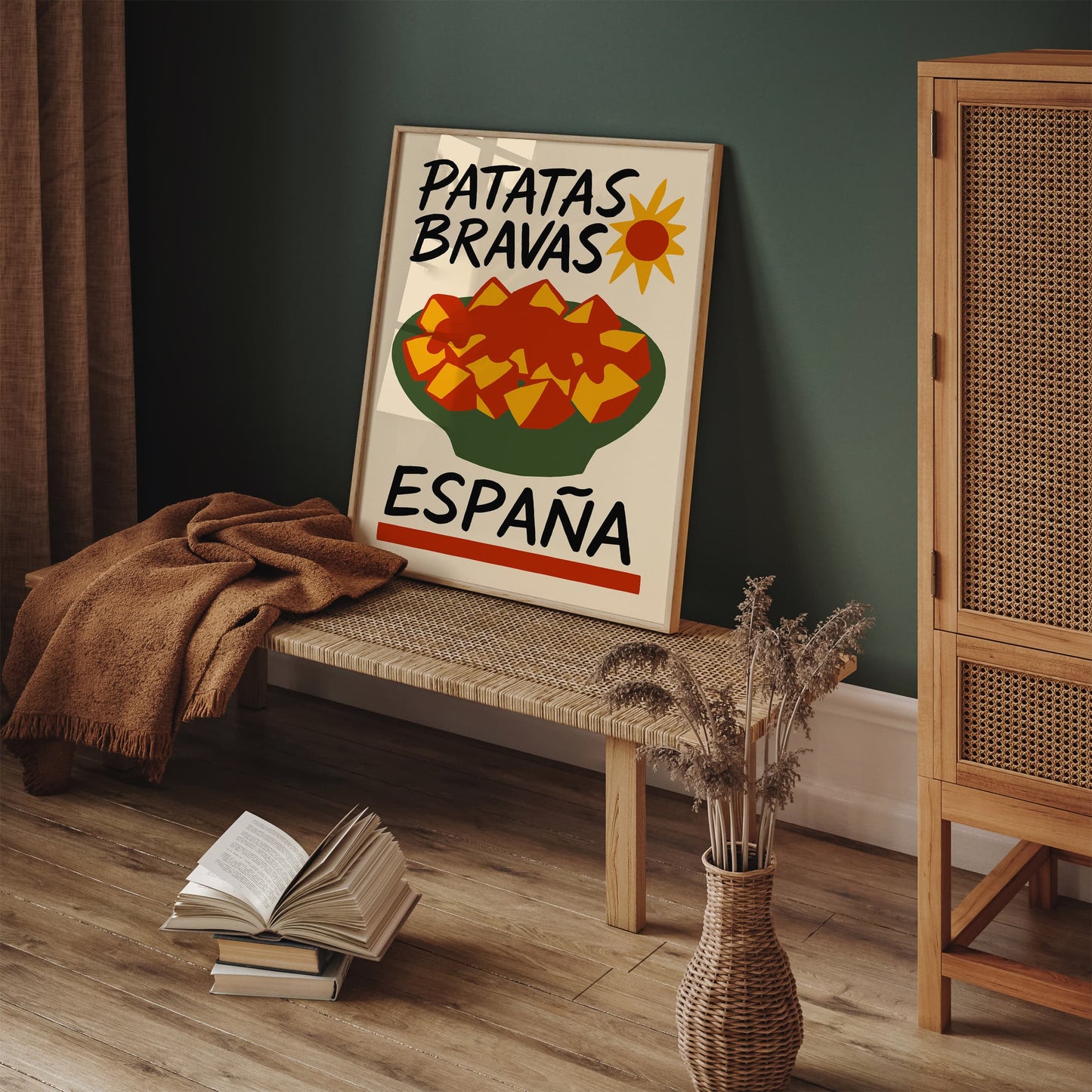 Patatas Bravas Espana Poster for Kitchen Wall Decor