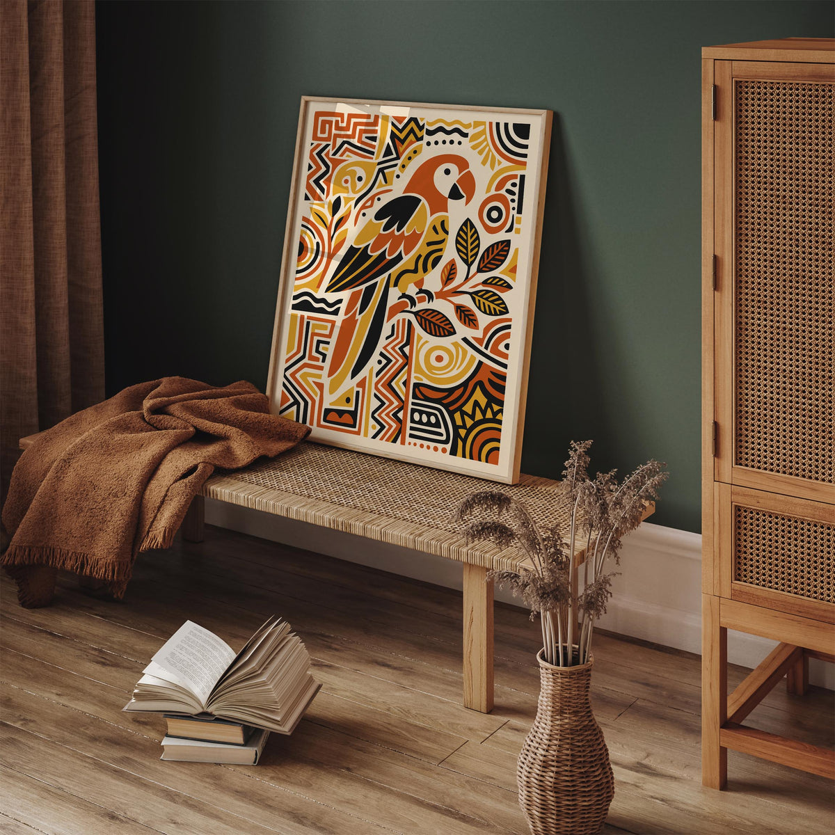 Bohemian Parrot Bird Poster