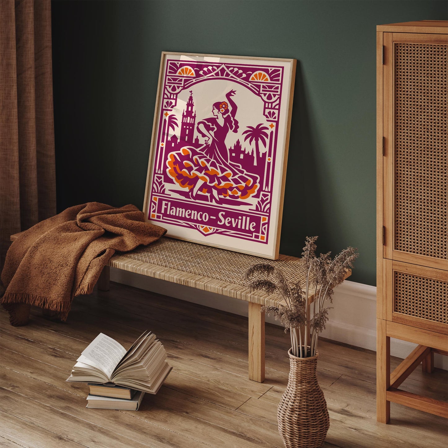 Flamenco Seville Poster - Pink Spanish Wall Art