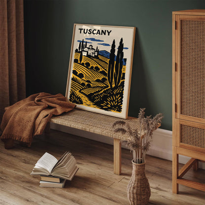 Tuscany Italy Poster - Retro Travel Art Print