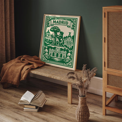 Madrid Botanical Travel Poster