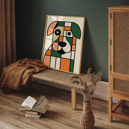 Bauhaus Dog Poster - Modern Minimalist Animal Wall Art