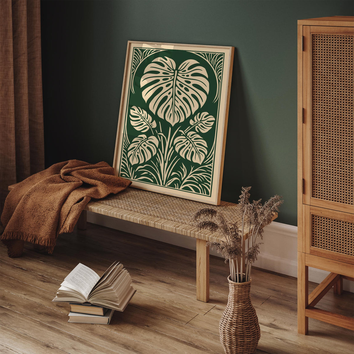 Vintage Monstera Leaf Poster