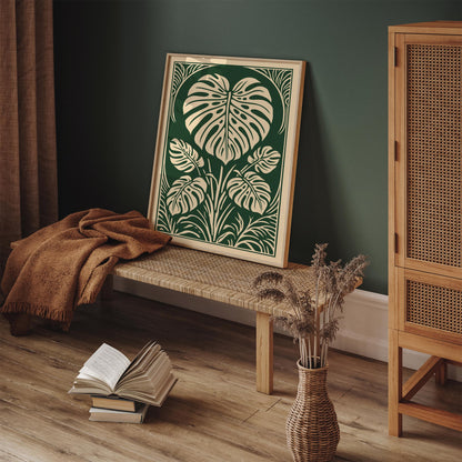 Vintage Monstera Leaf Poster