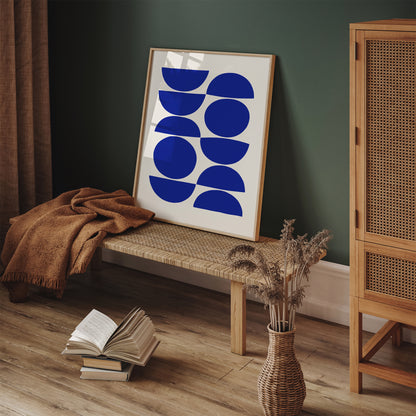 Mid Century Modern Blue Art Print 2025