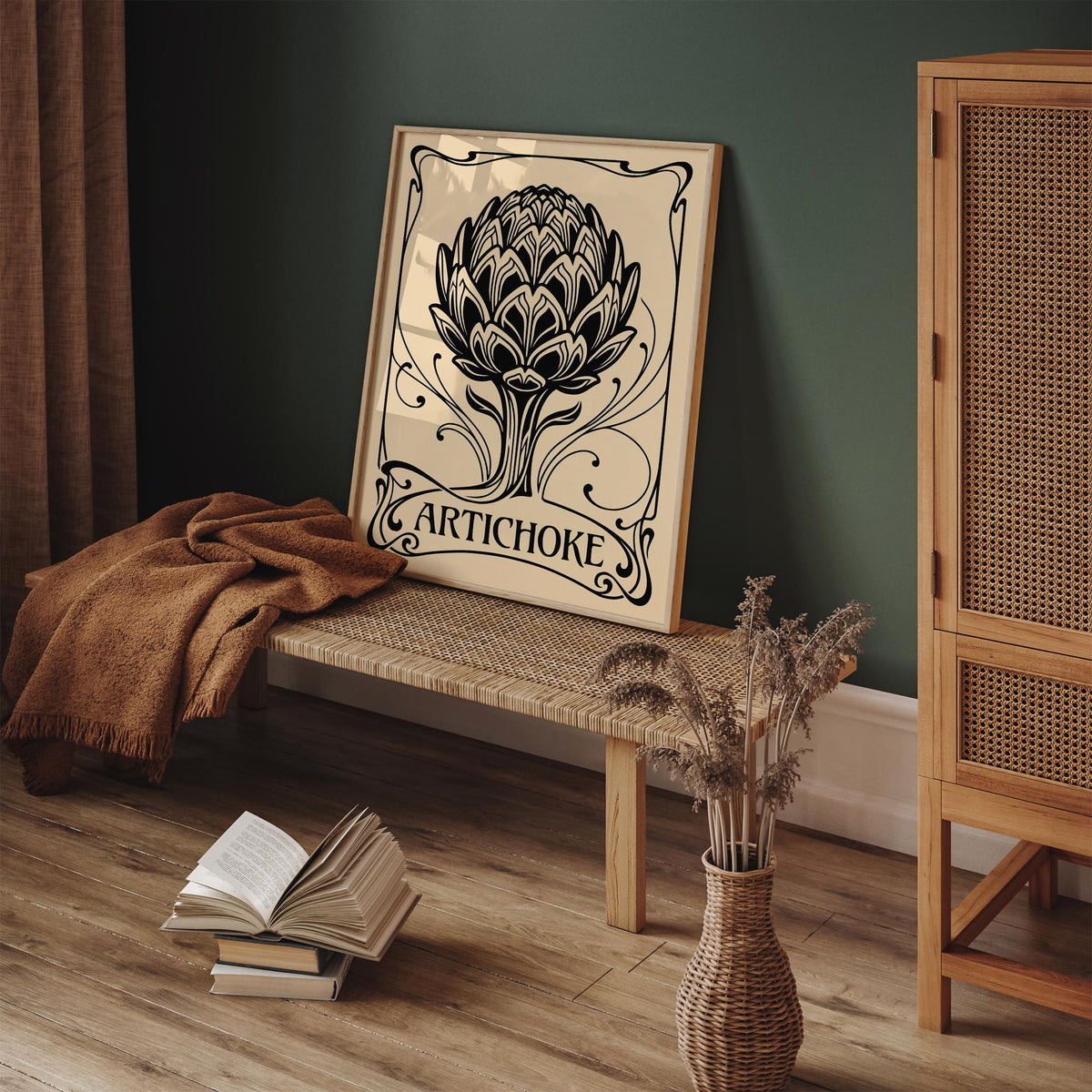 Black Vintage Artichoke Poster