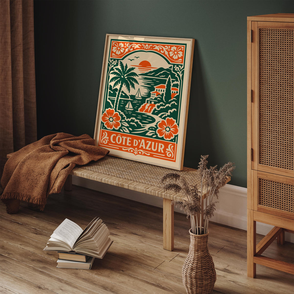 Côte d’Azur Coastal Landscape Travel Poster