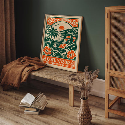 Côte d’Azur Coastal Landscape Travel Poster