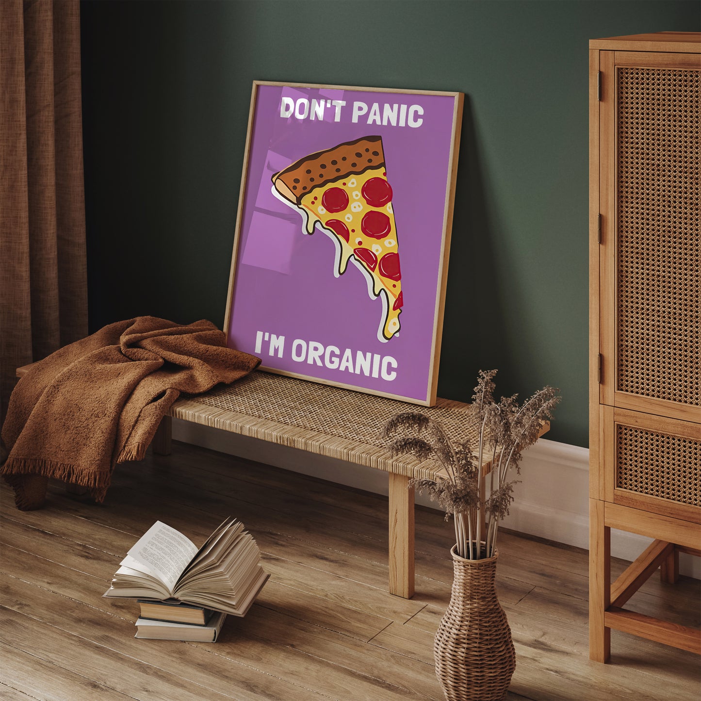 Pizza Slice Purple Pop Art Kitchen Wall Decor