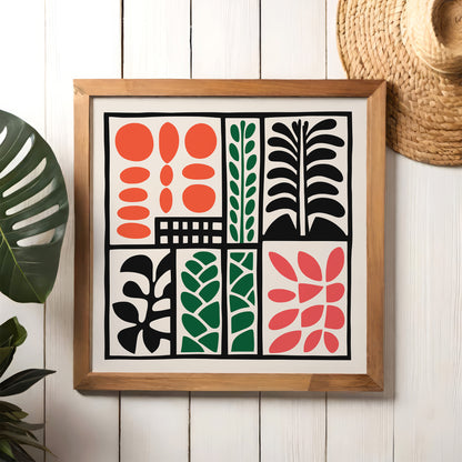 Retro Cutouts Square Nature Print