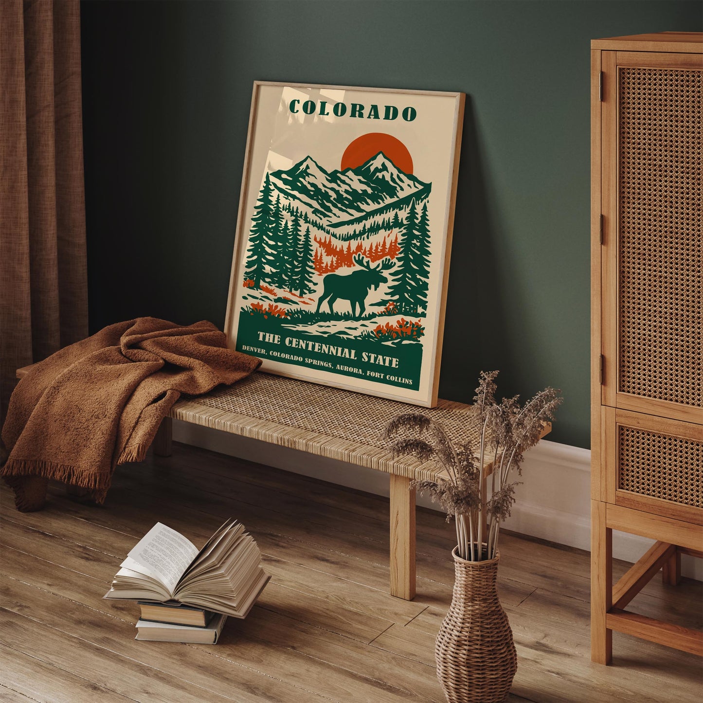 Colorado The Centennial State Travel Poster – Mountain Wall Art Print