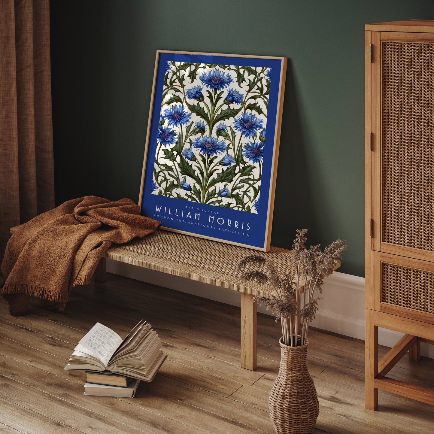 William Morris Blue London Exhibition Poster