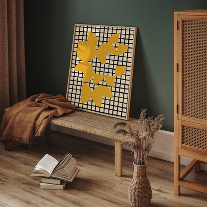 Yellow Shapes in Mid Century Modern Style Art Print