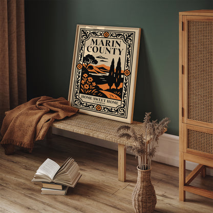 Marin County Home Sweet Home California Poster