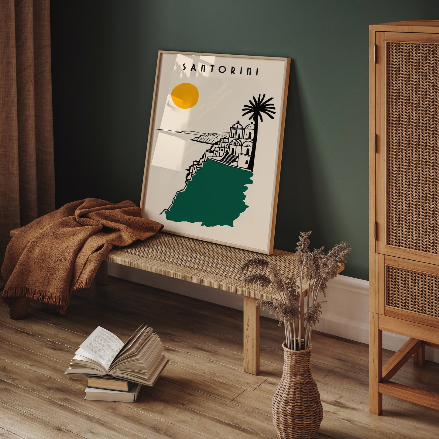 Santorini Greece Landscape Travel Poster