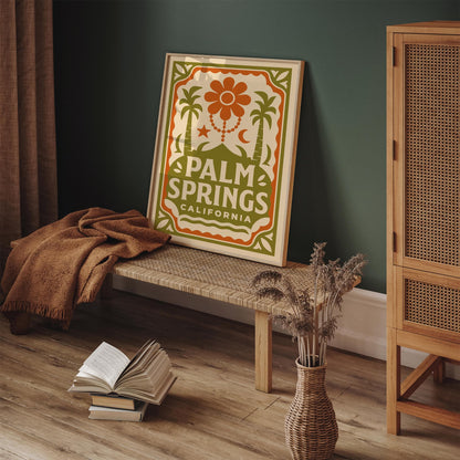 Retro Bohemian Palm Springs California Poster