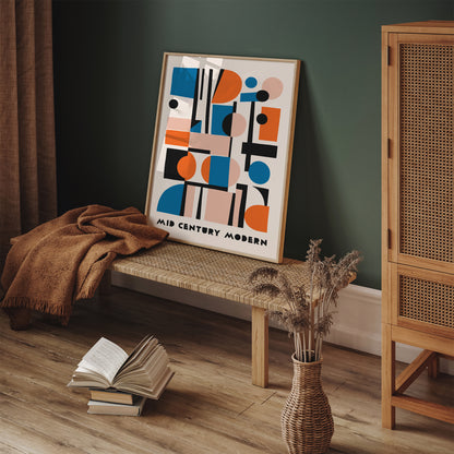 Mid Century Abstract Geometric Poster