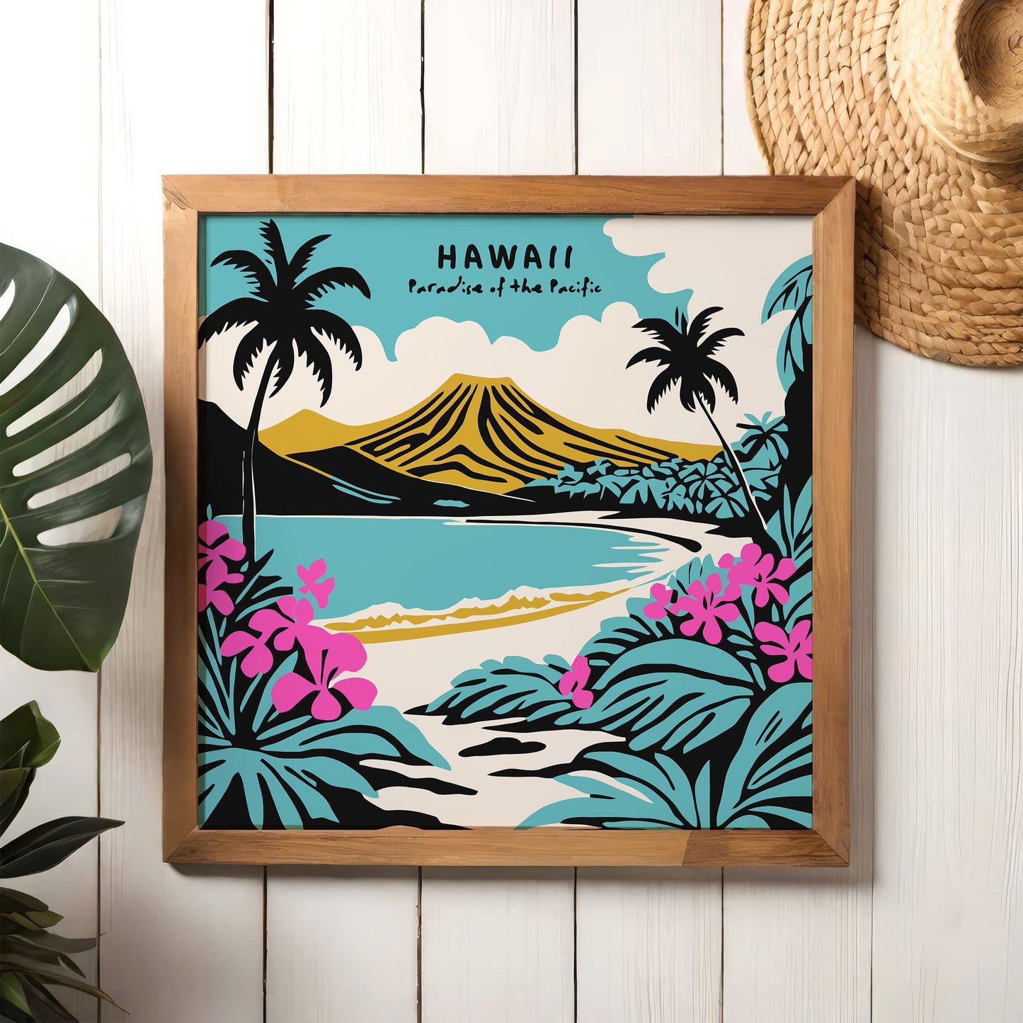 Hawaii Tropical Travel Square Print
