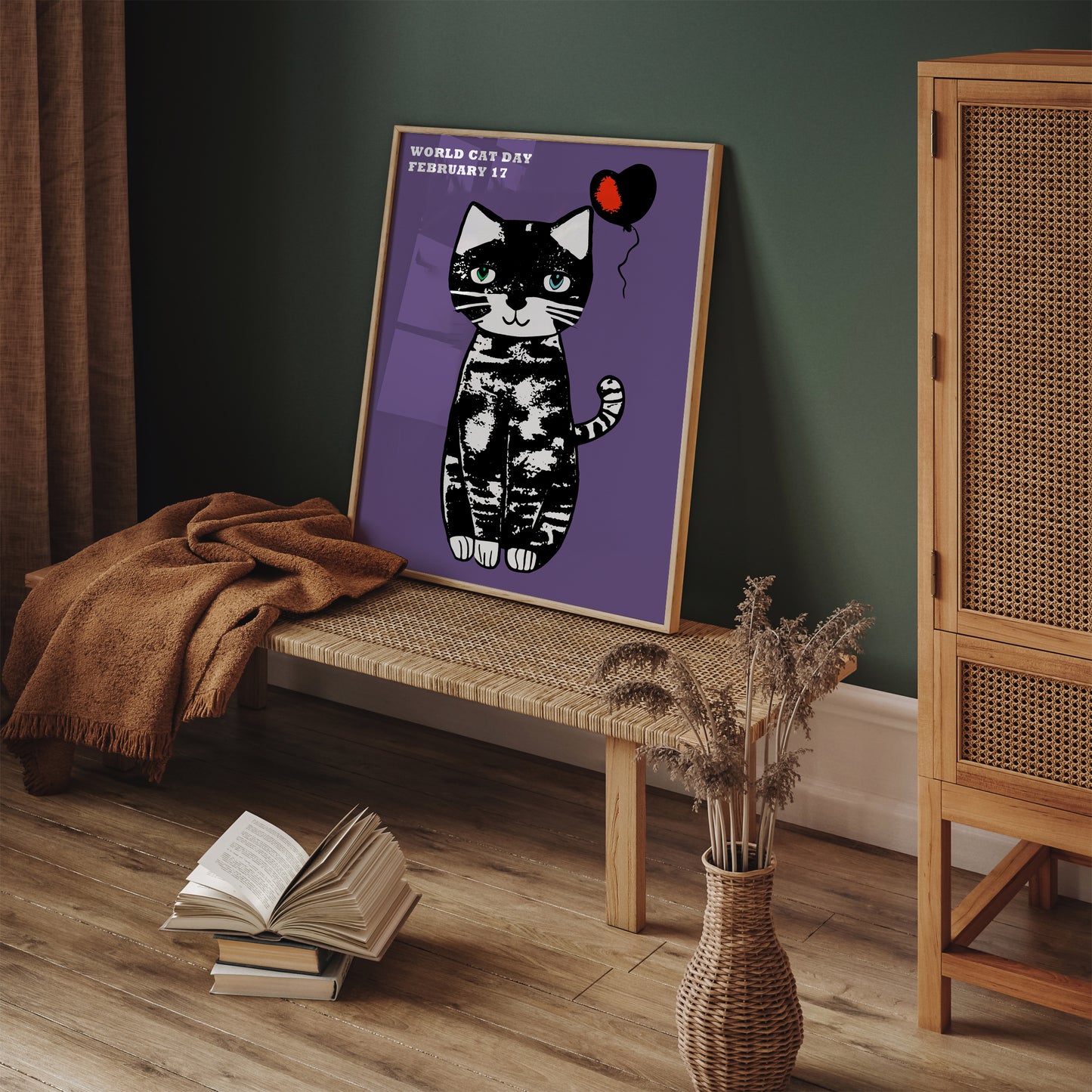 Cute World Cat Day Artistic Poster