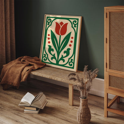 Red Tulip Flower Poster