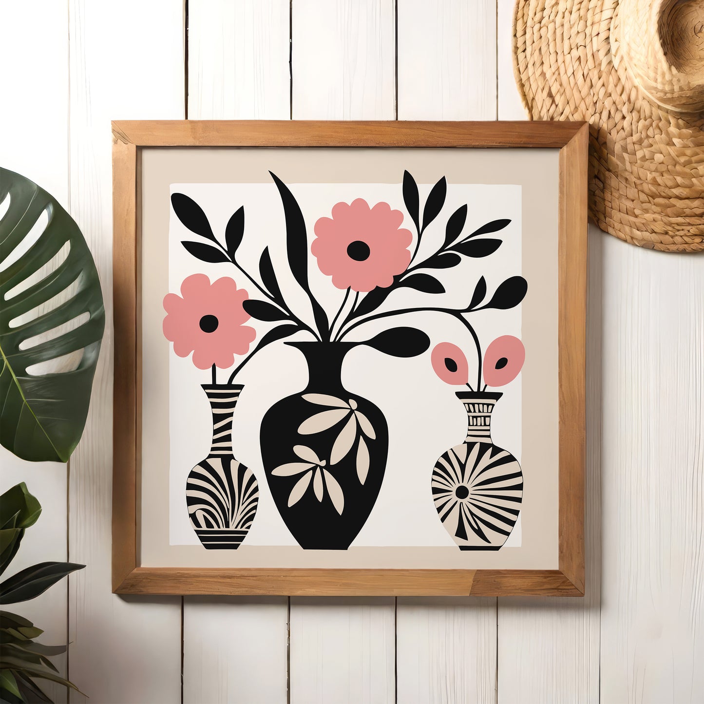 Scandinavian Flowers Square Art Print