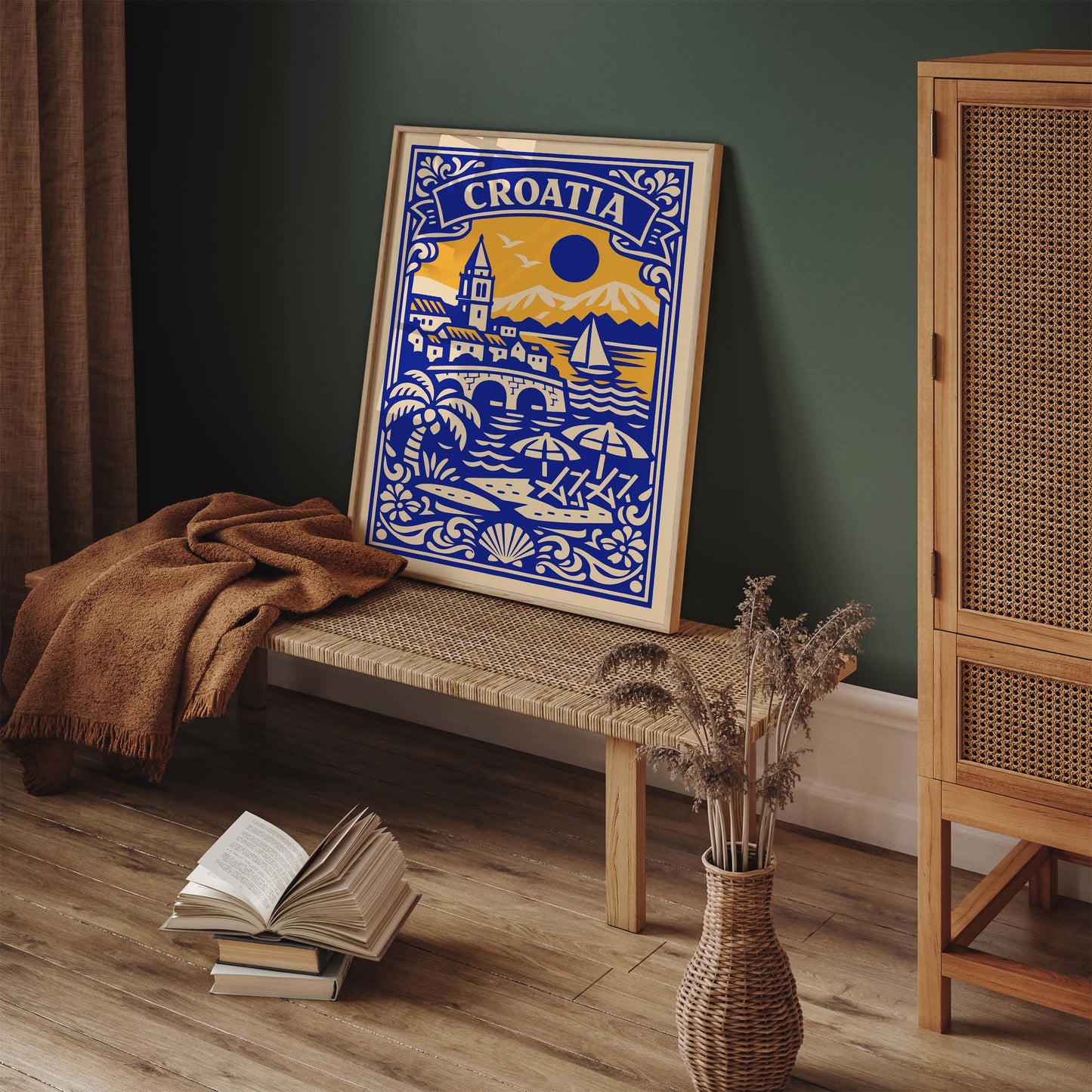 Croatia Travel Poster - Blue Adriatic Wall Art