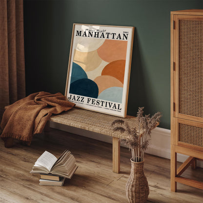 Manhattan Harlem Jazz Poster - Music Night Wall Art