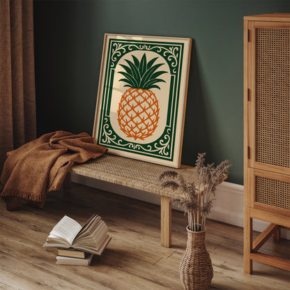 Rococo Pineapple Fruit Wall Art for Kitchen Decor
