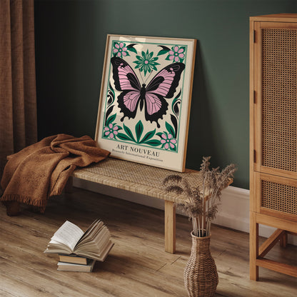 Art Nouveau Butterfly Vintage Art Print