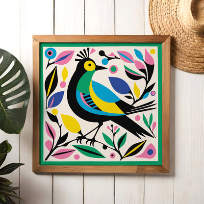 Colorful Bird Square Art Print 2024