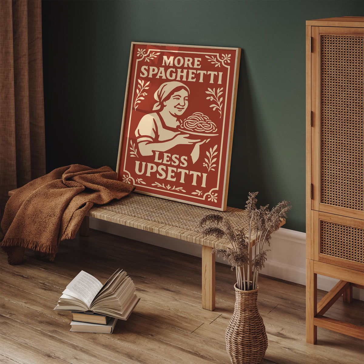 Italian Mama Spaghetti Quote Art Poster