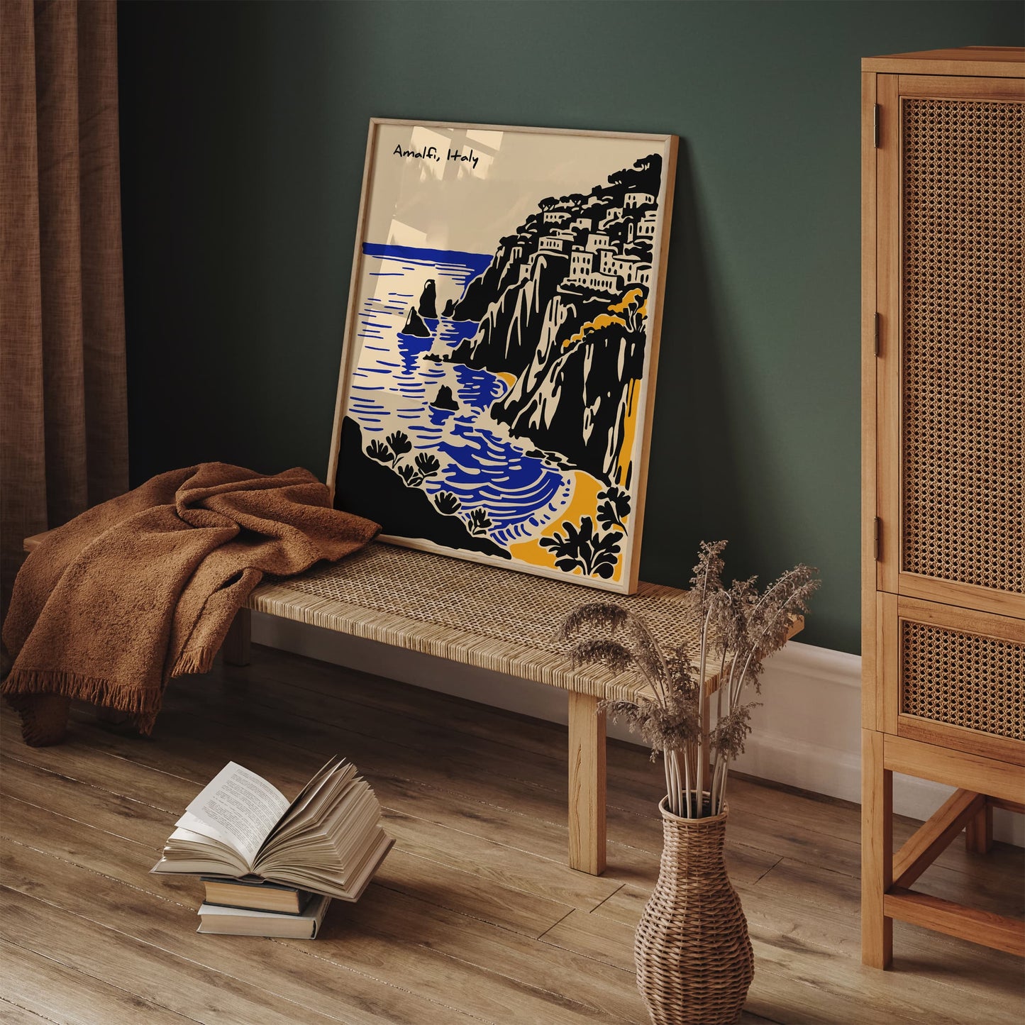 Amalfi Italy Coastal Landscape Travel Poster