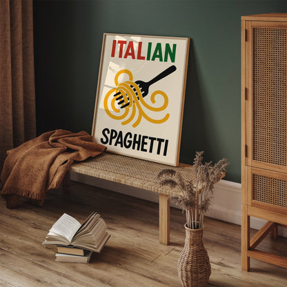 Italian Spaghetti Modern Kitchen Wall Decor Art Print
