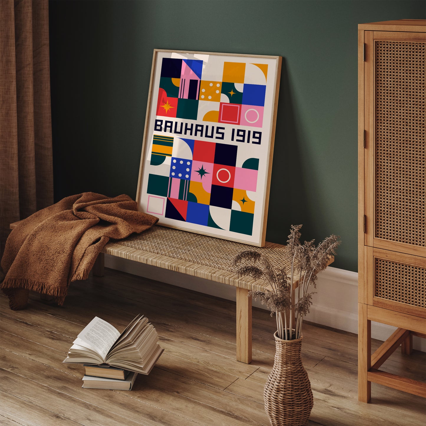 Mid Century Modern Colorful Bauhaus Art Print