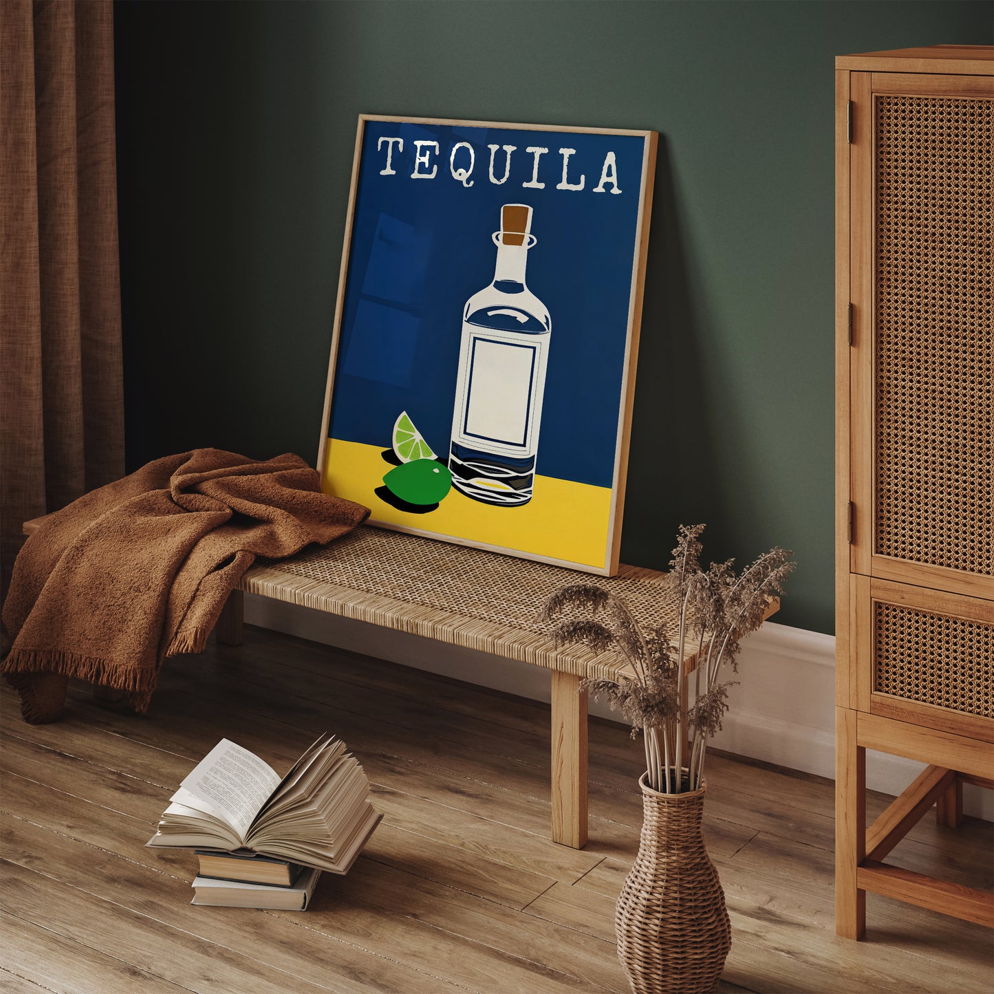 Retro Tequila Bottle Poster