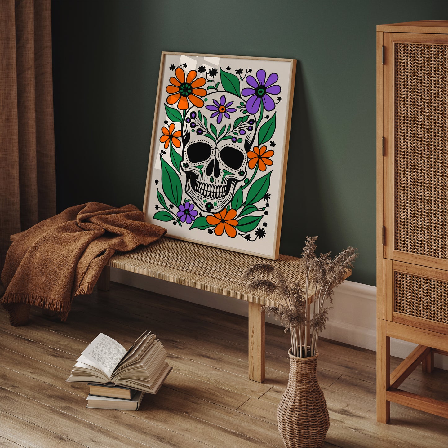 Santa Muerte 2024 Halloween Skull Art Print