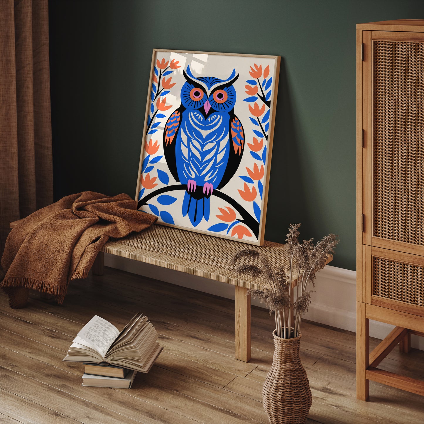 Funny Owl Art Print for Kids Room Decor