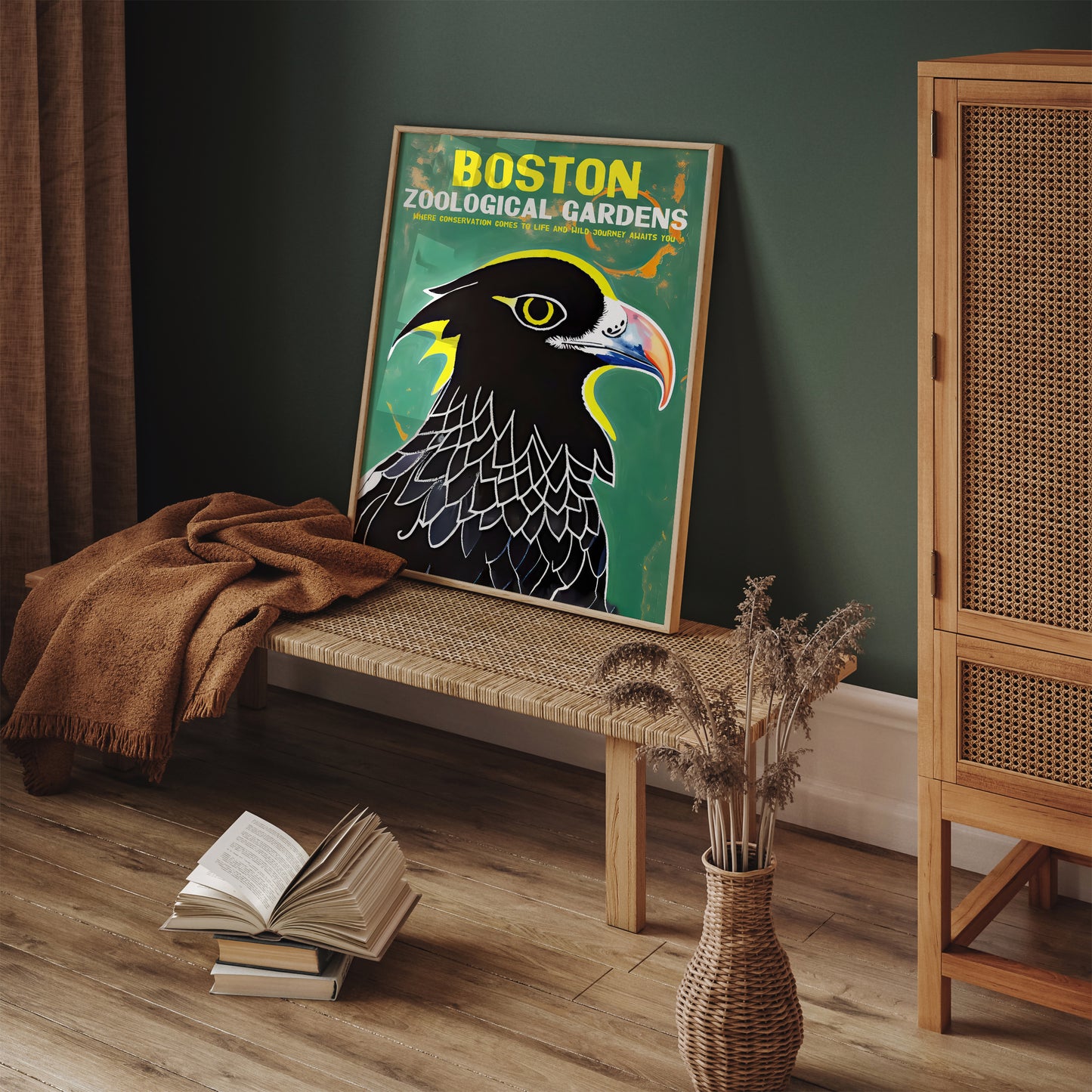 Boston Zoo Retro Eagle Poster