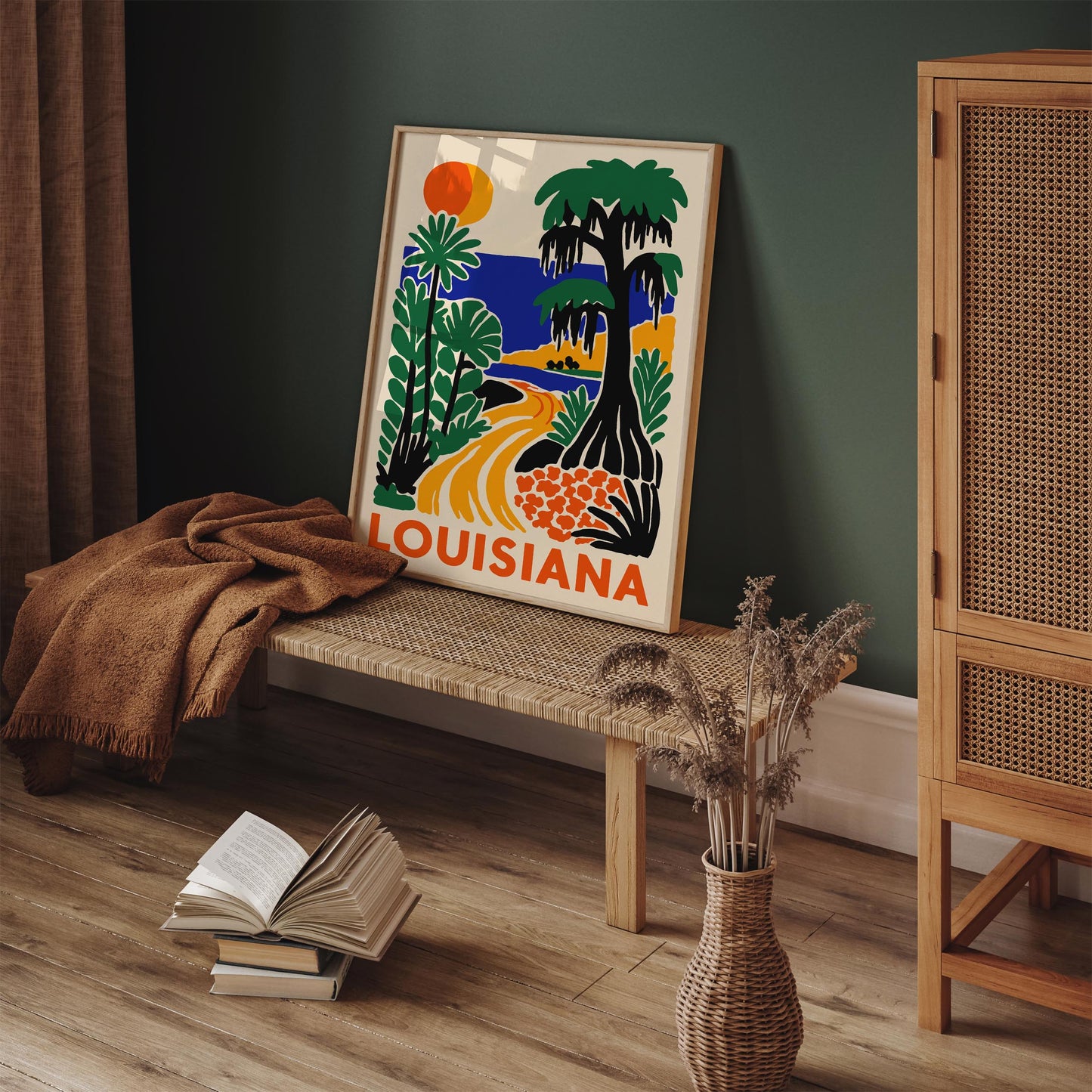 Louisiana Travel Poster - Colorful Landscape Wall Art