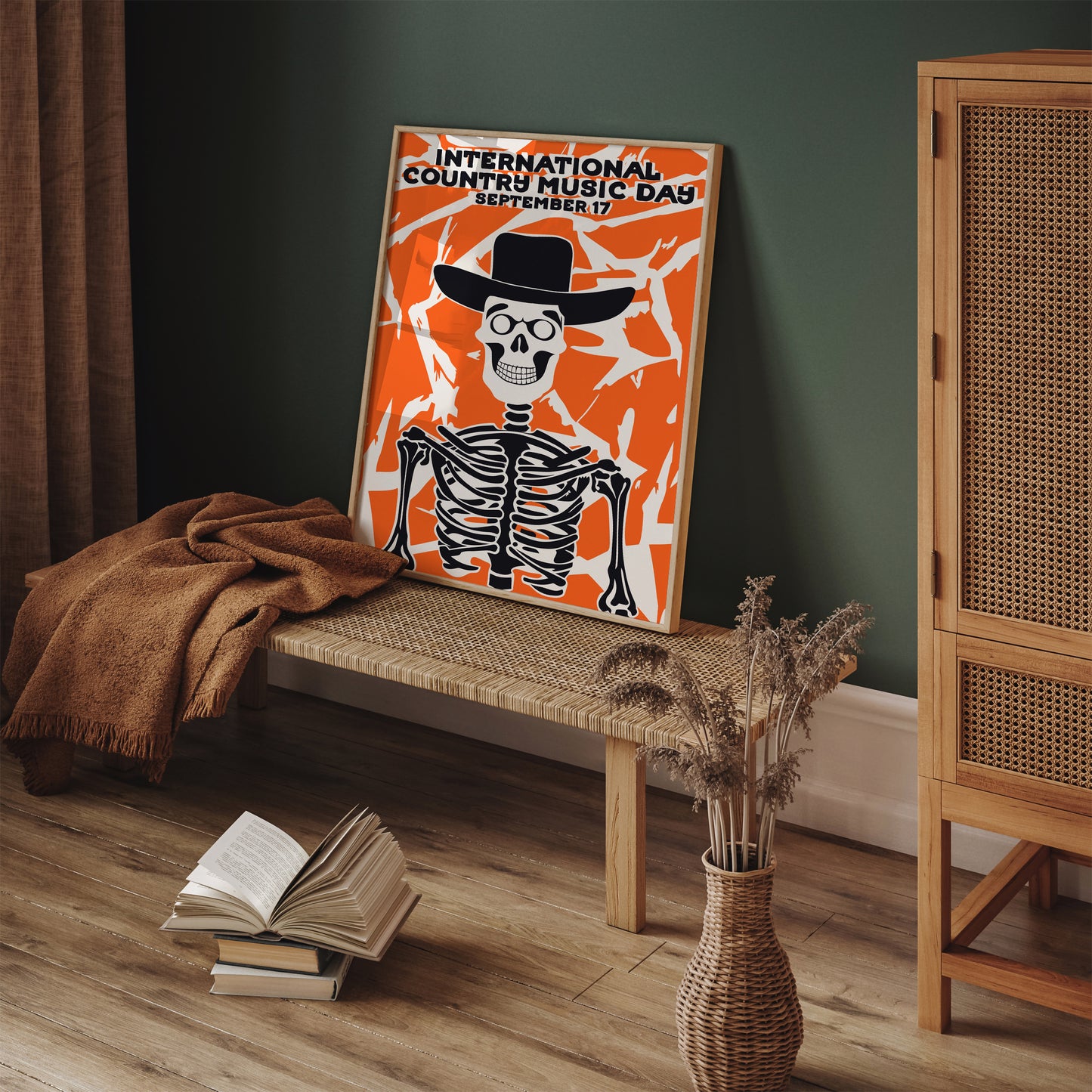 Country Music Day Skeleton Poster