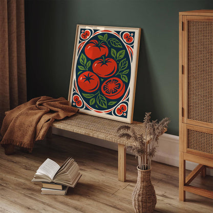 Red Tomatos Poster - Vintage Rococo Inspired Print