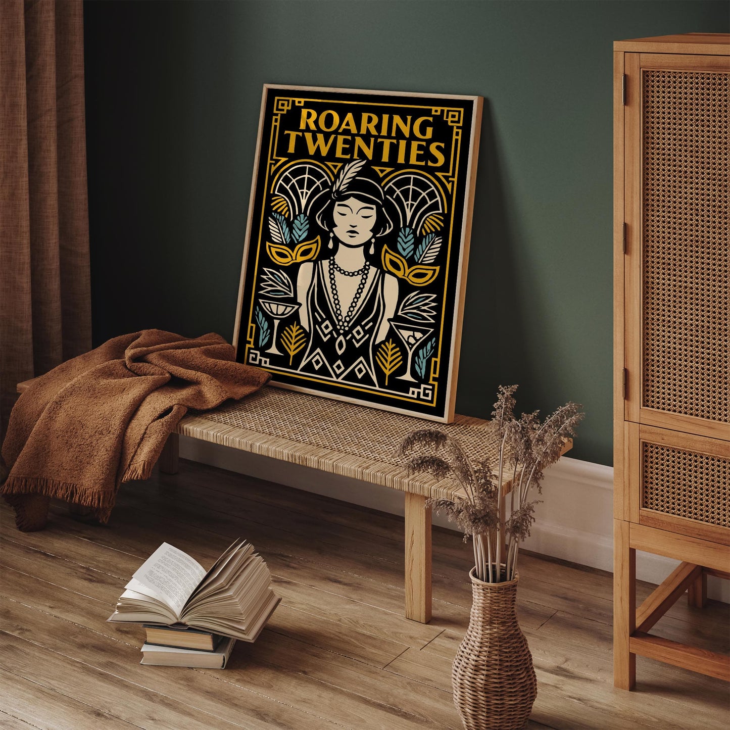 Roaring Twenties Music Poster, Flapper Girl Fashion Print