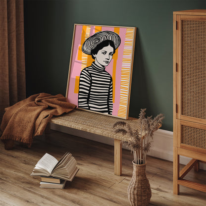 Mid Century Portrait of a Girl Art Print