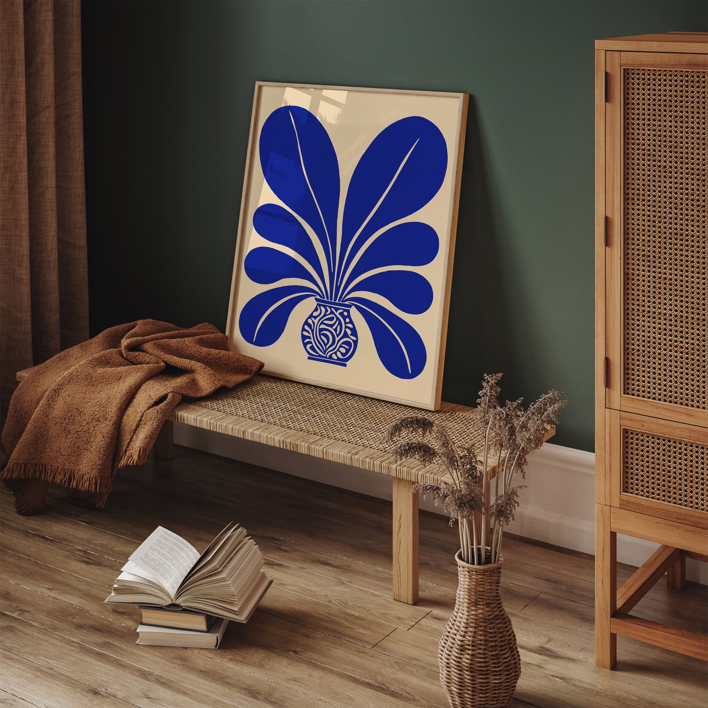 Blue Modern Flower Art Print 2025