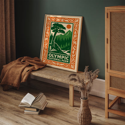 Olympic National Park Poster – Nature Landscape Wall Art Print