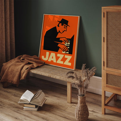 Retro Jazz Music Art Poster