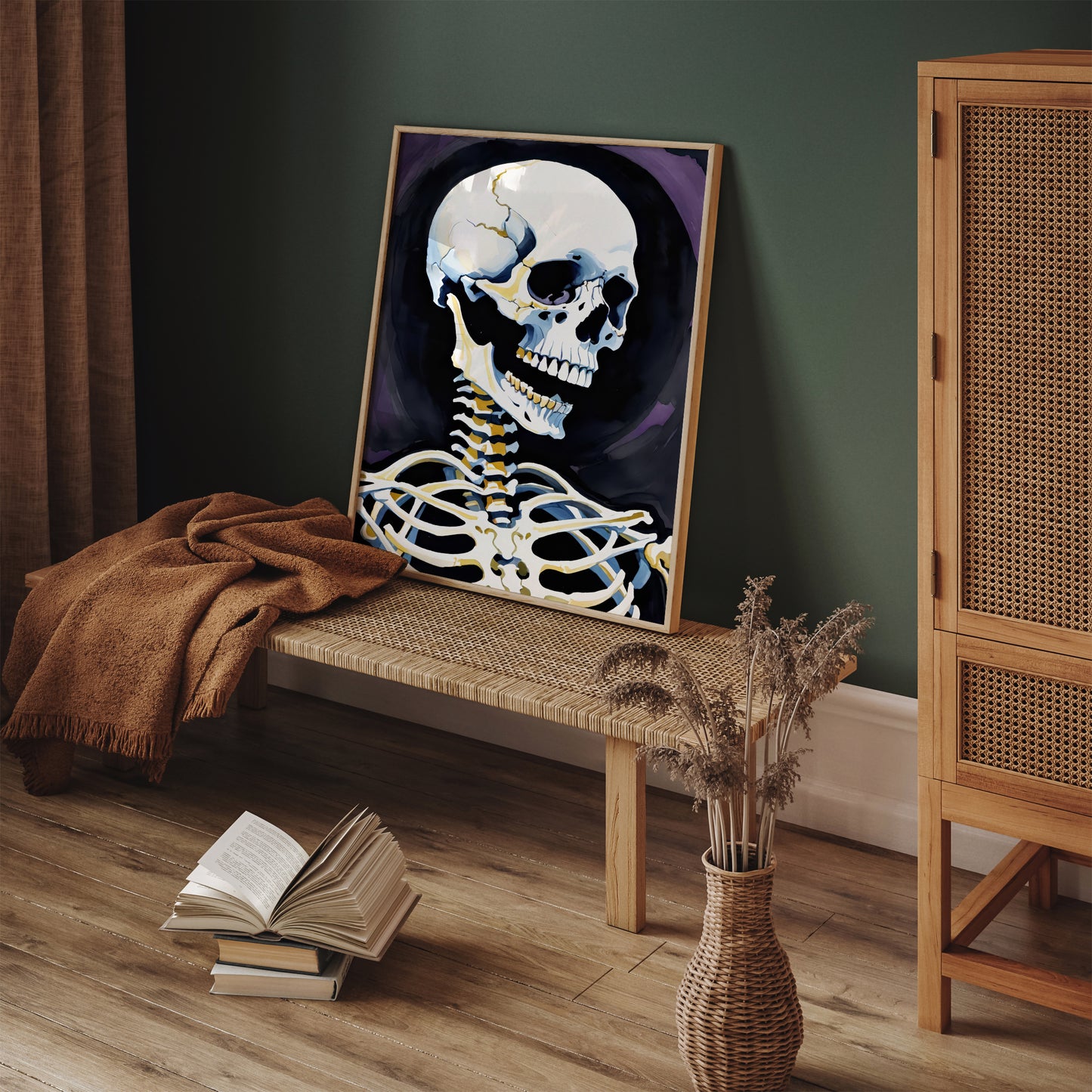 Skeleton Halloween Home Decor Print